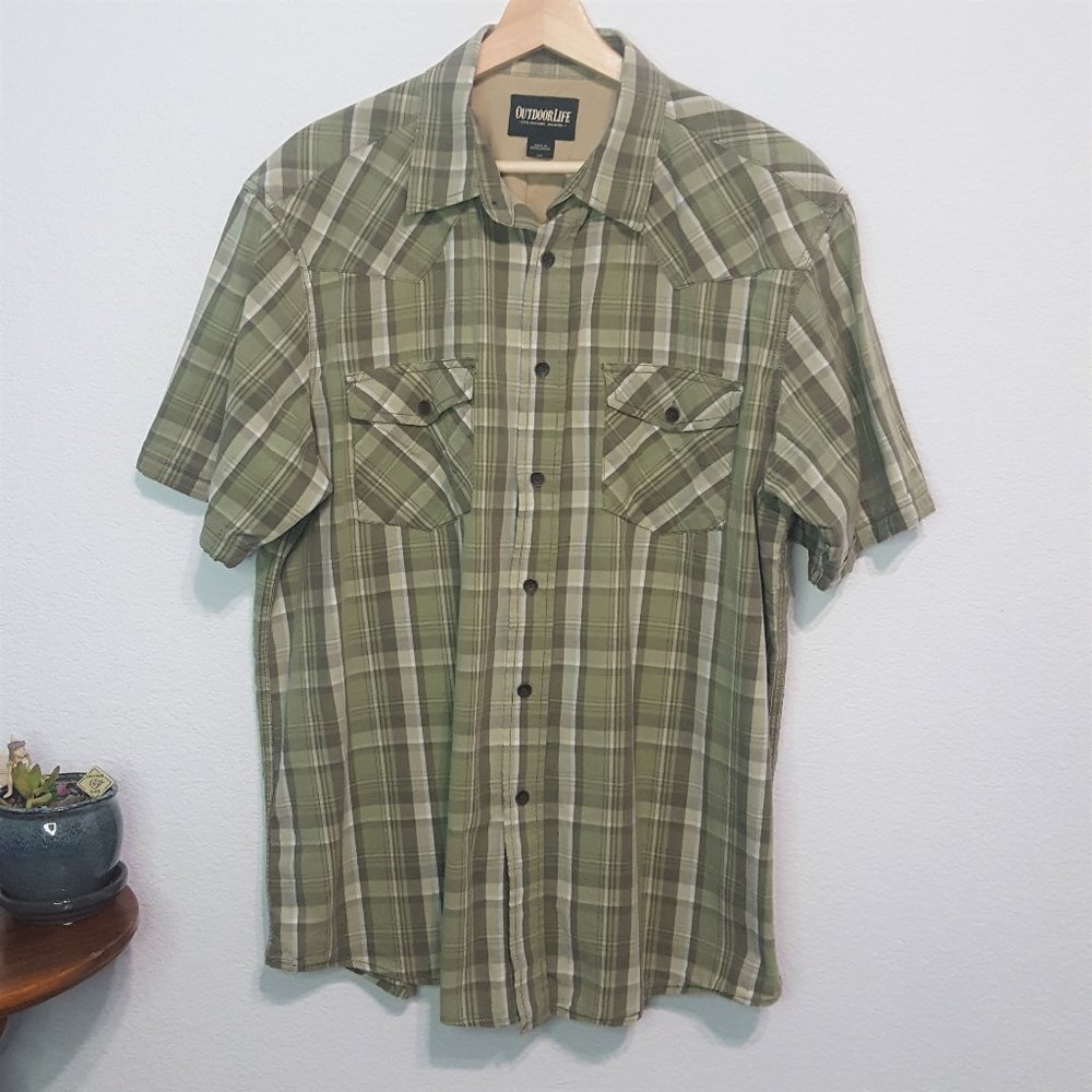 Outdoor Life Men's Plaid Button Down Shirt